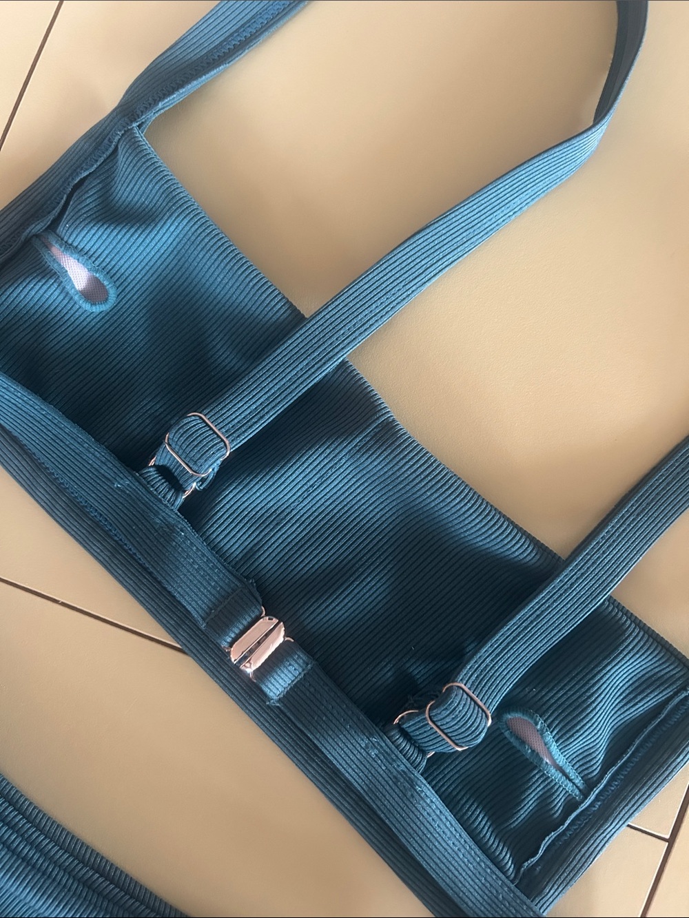 Teal Ribbed Bikini Set - Picture 5 of 5